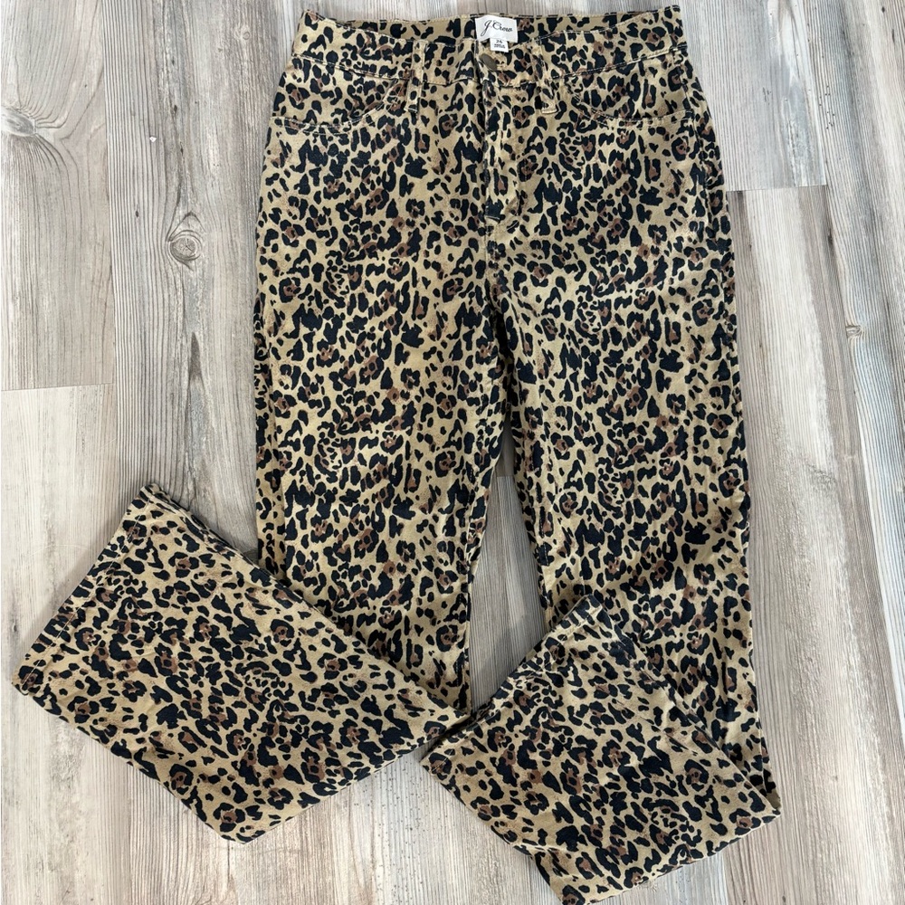 J. Crew Leopard Print Pants bootcut NWOT